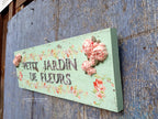 Chippy Milk Painted French Garden Sign