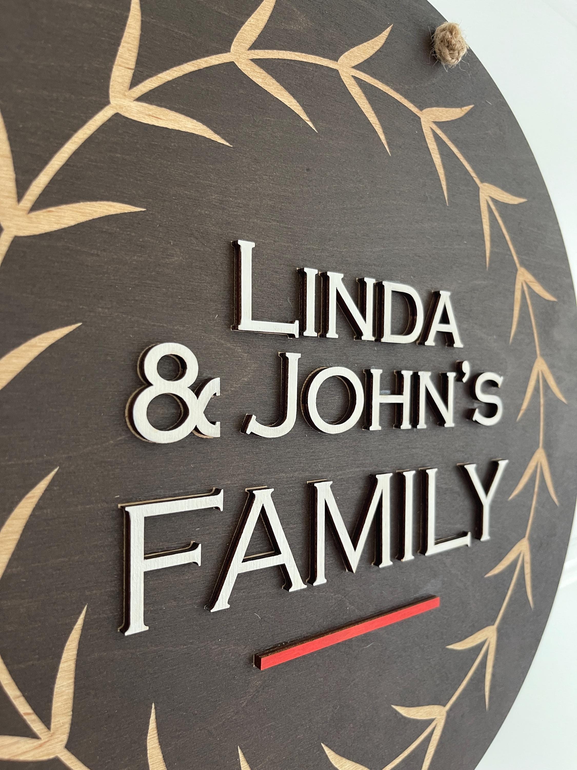 Personalized Family Last Name Front Door Sign