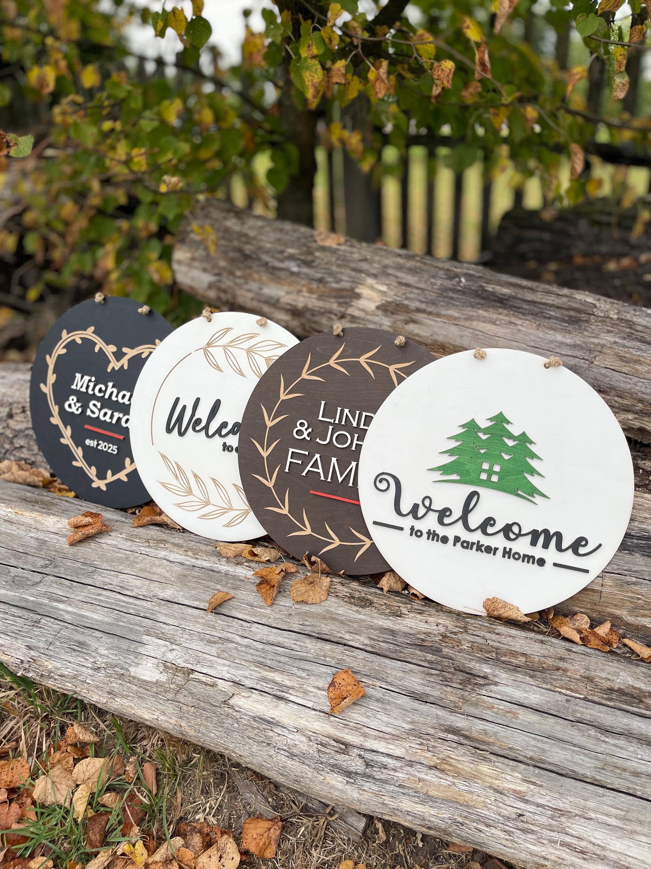 Personalized Family Last Name Front Door Sign