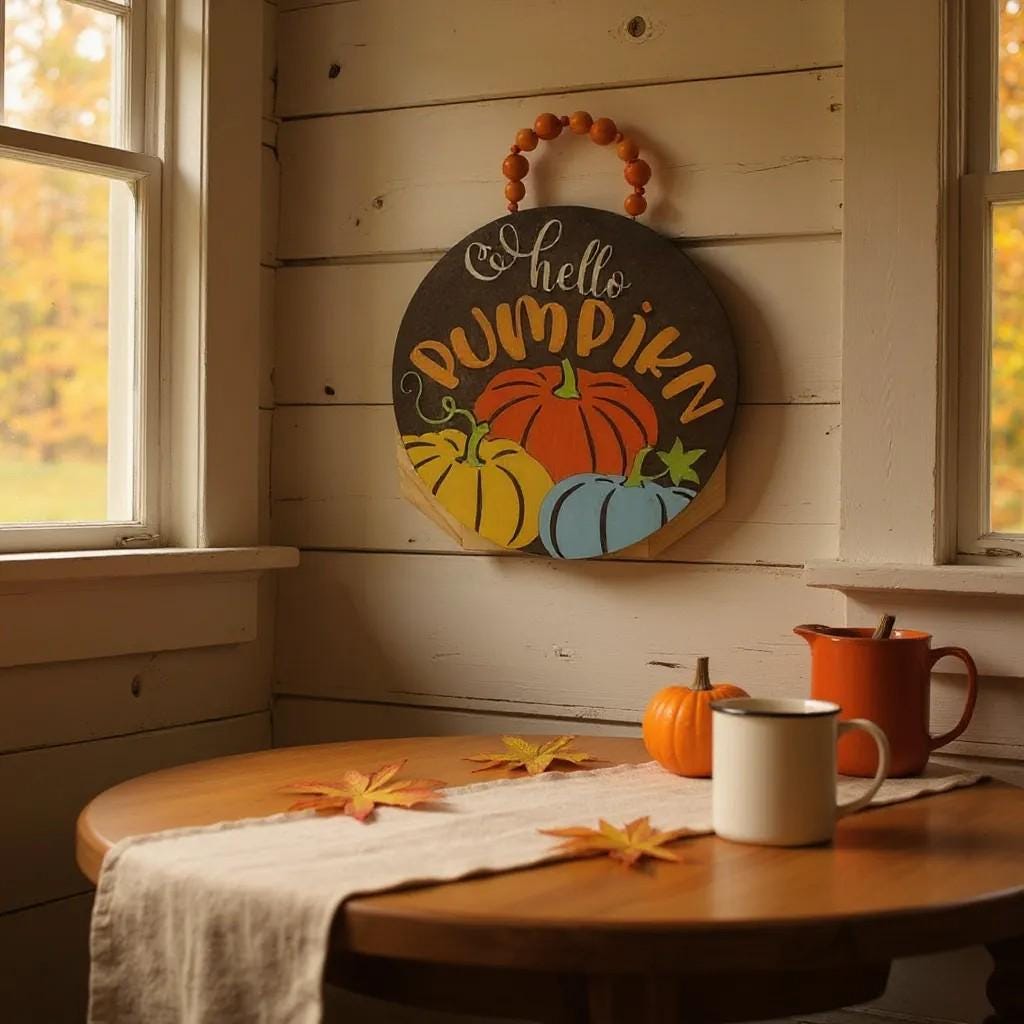 Thanksgiving Decor Hello Pumpkin Door Hanger