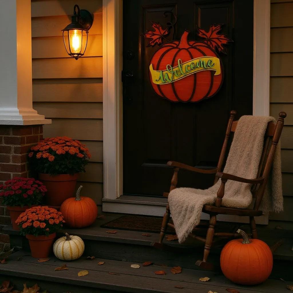 Layered Pumpkin Welcome Door Hanger
