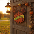 Layered Pumpkin Welcome Door Hanger