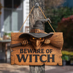 Beware of Witch Halloween Door Hanger