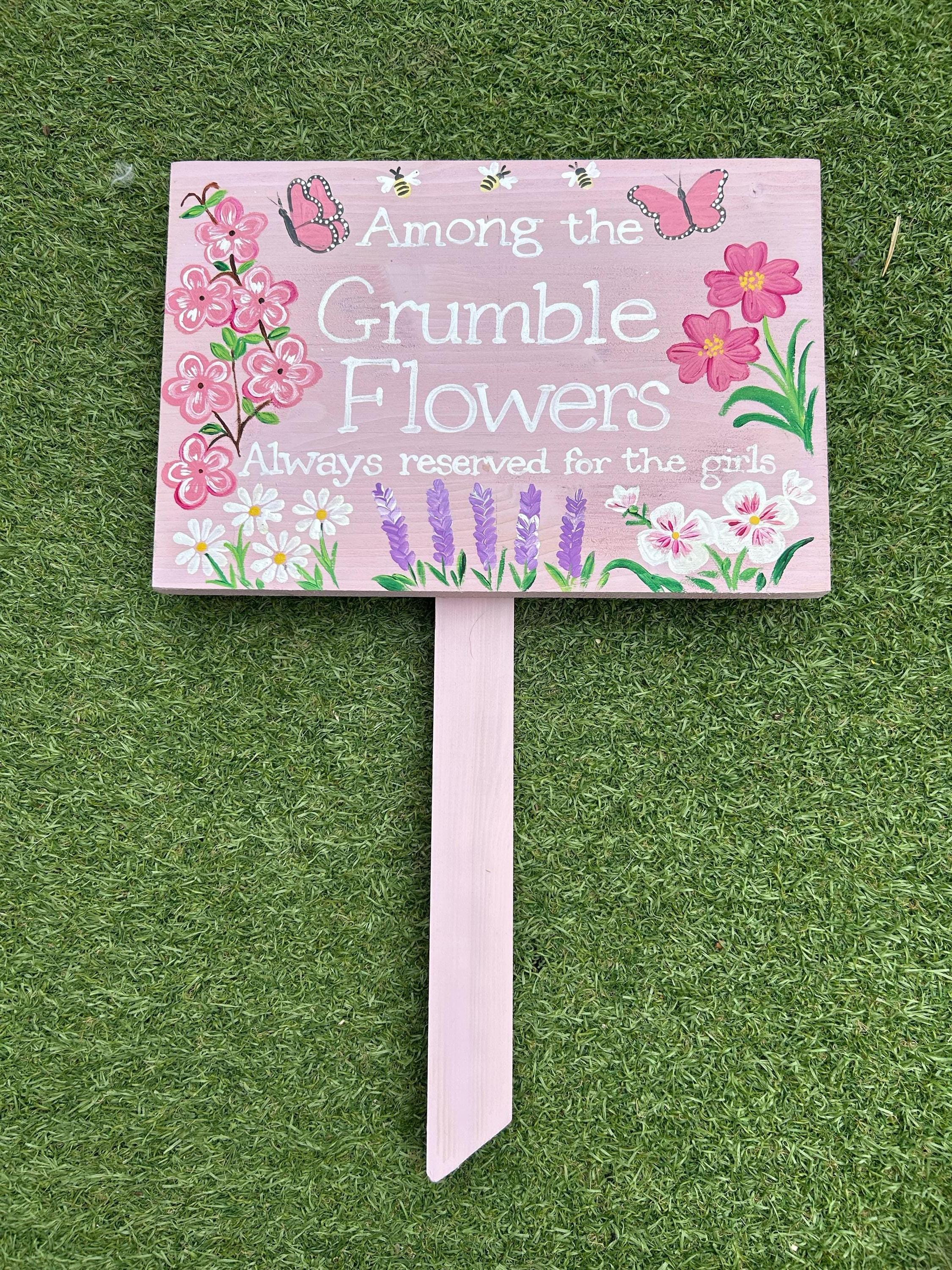 Personalised Large Pink Wildflower Garden Sign
