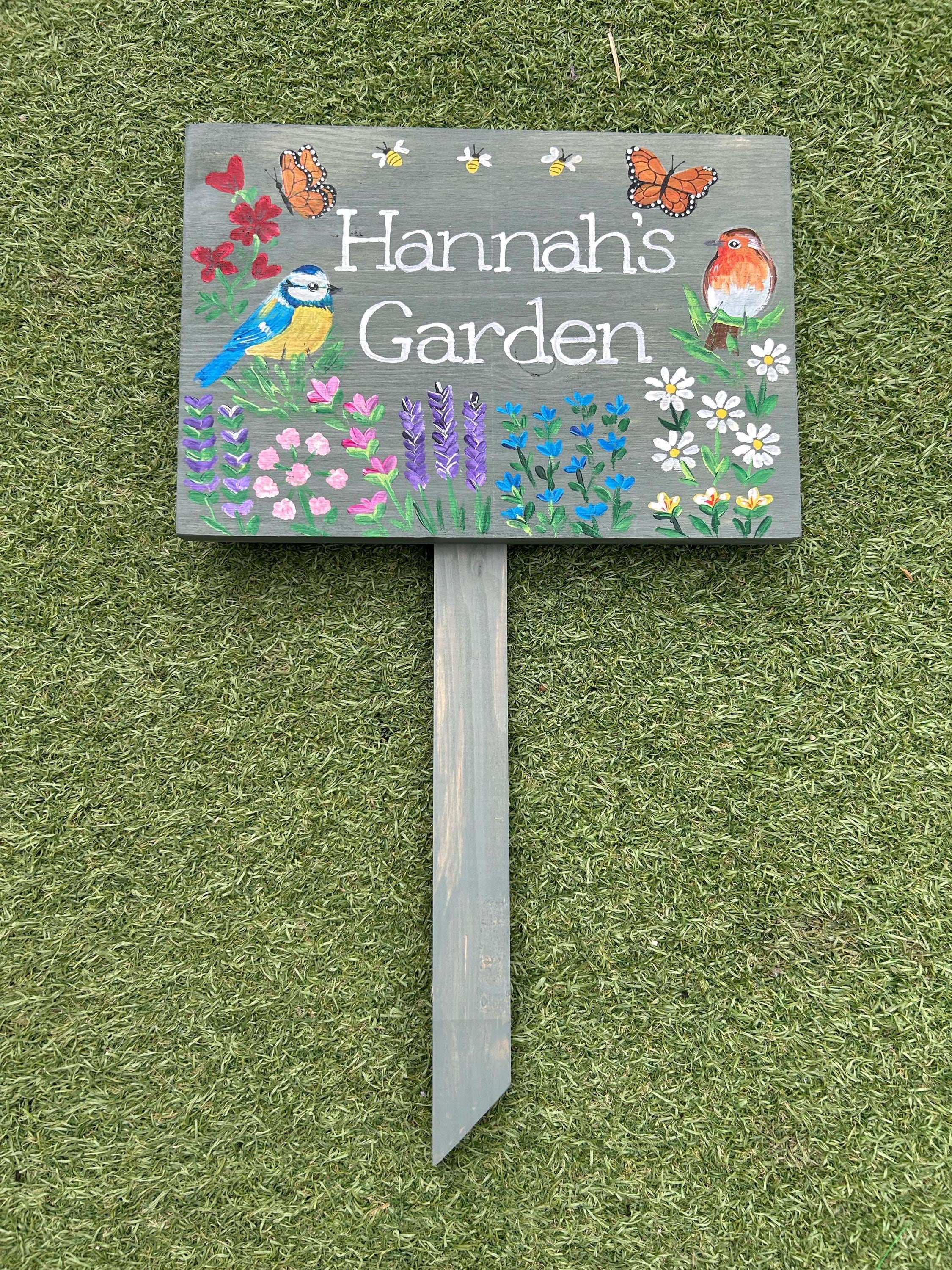 Personalised Wildflower & Birds Garden Sign