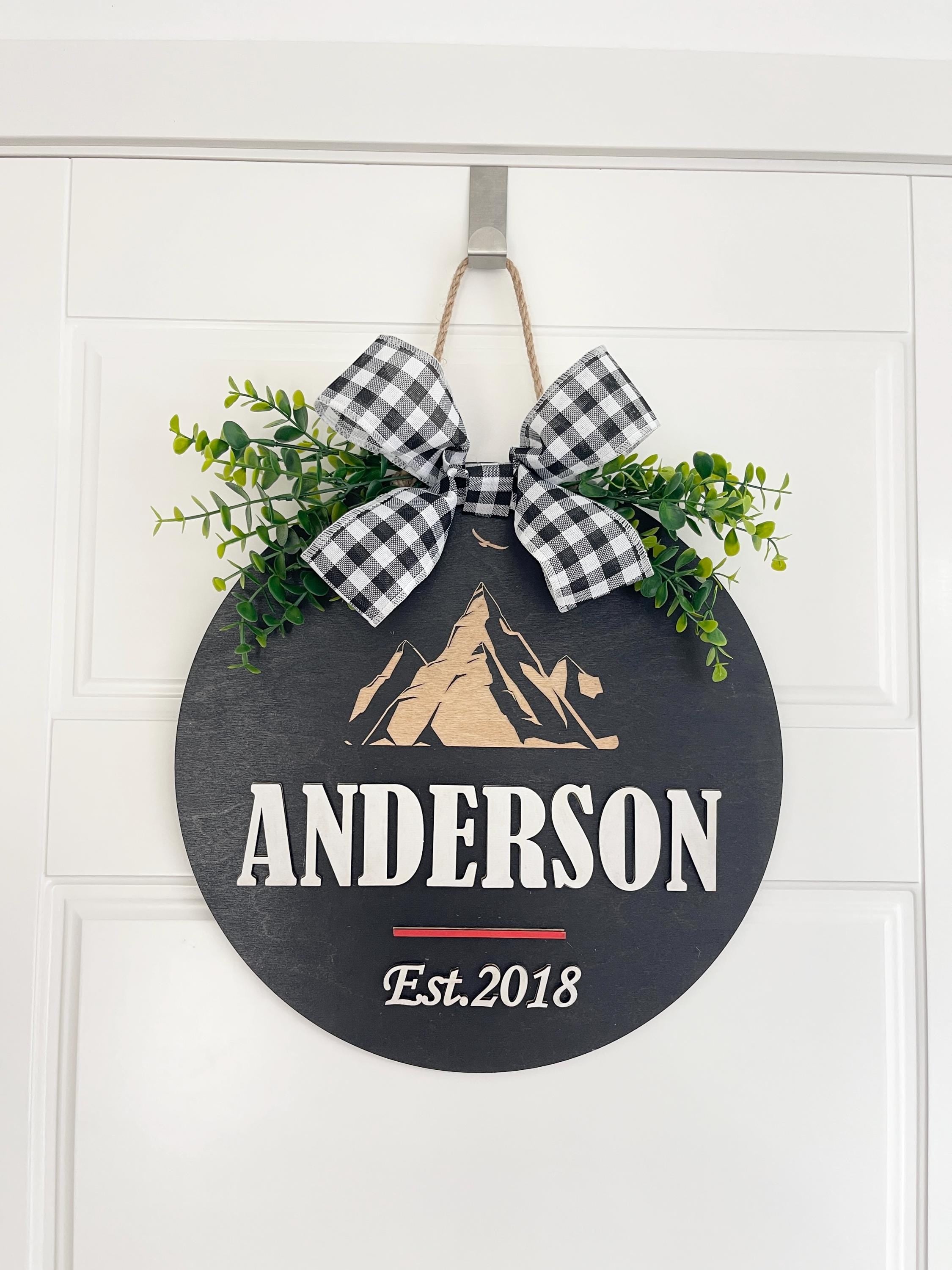 Personalized Family Last Name Front Door Sign