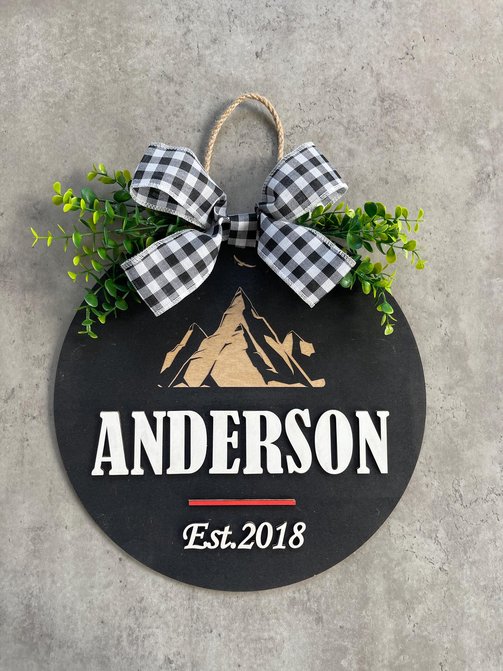 Personalized Family Last Name Front Door Sign