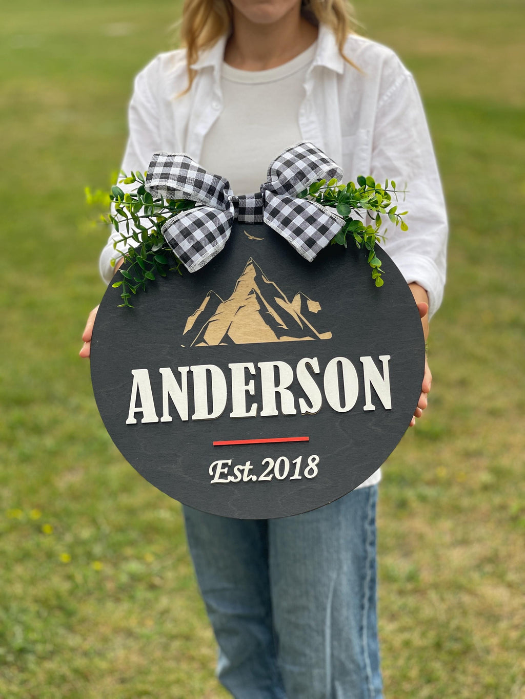 Personalized Family Last Name Front Door Sign