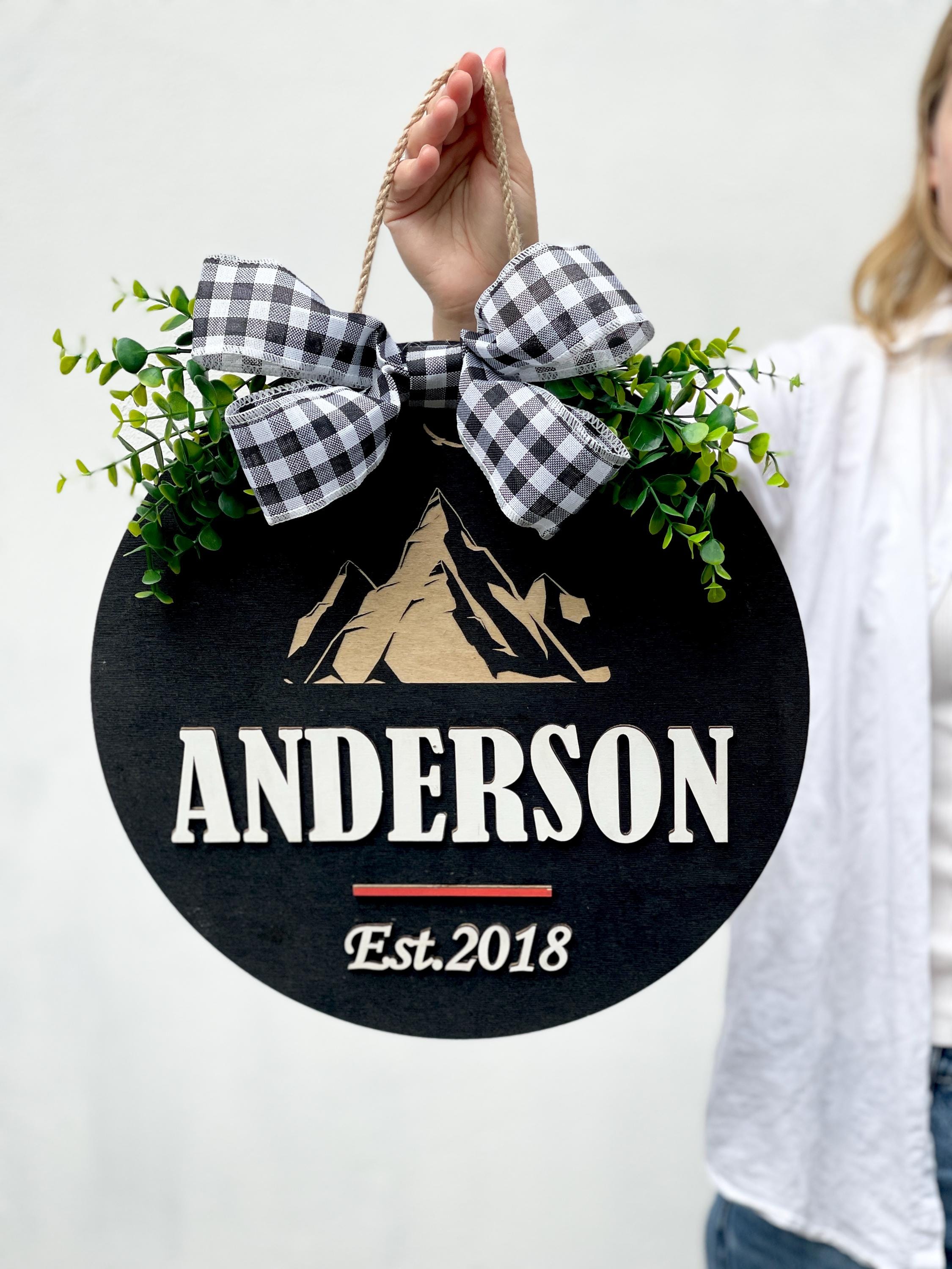 Personalized Family Last Name Front Door Sign
