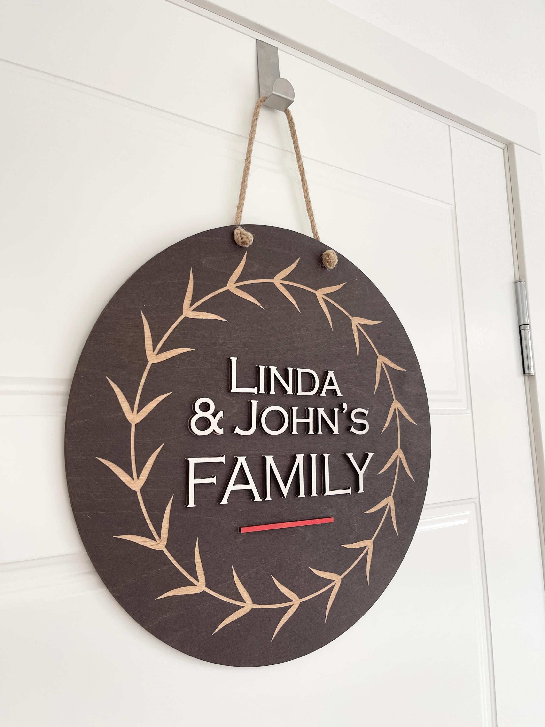 Personalized Family Last Name Front Door Sign