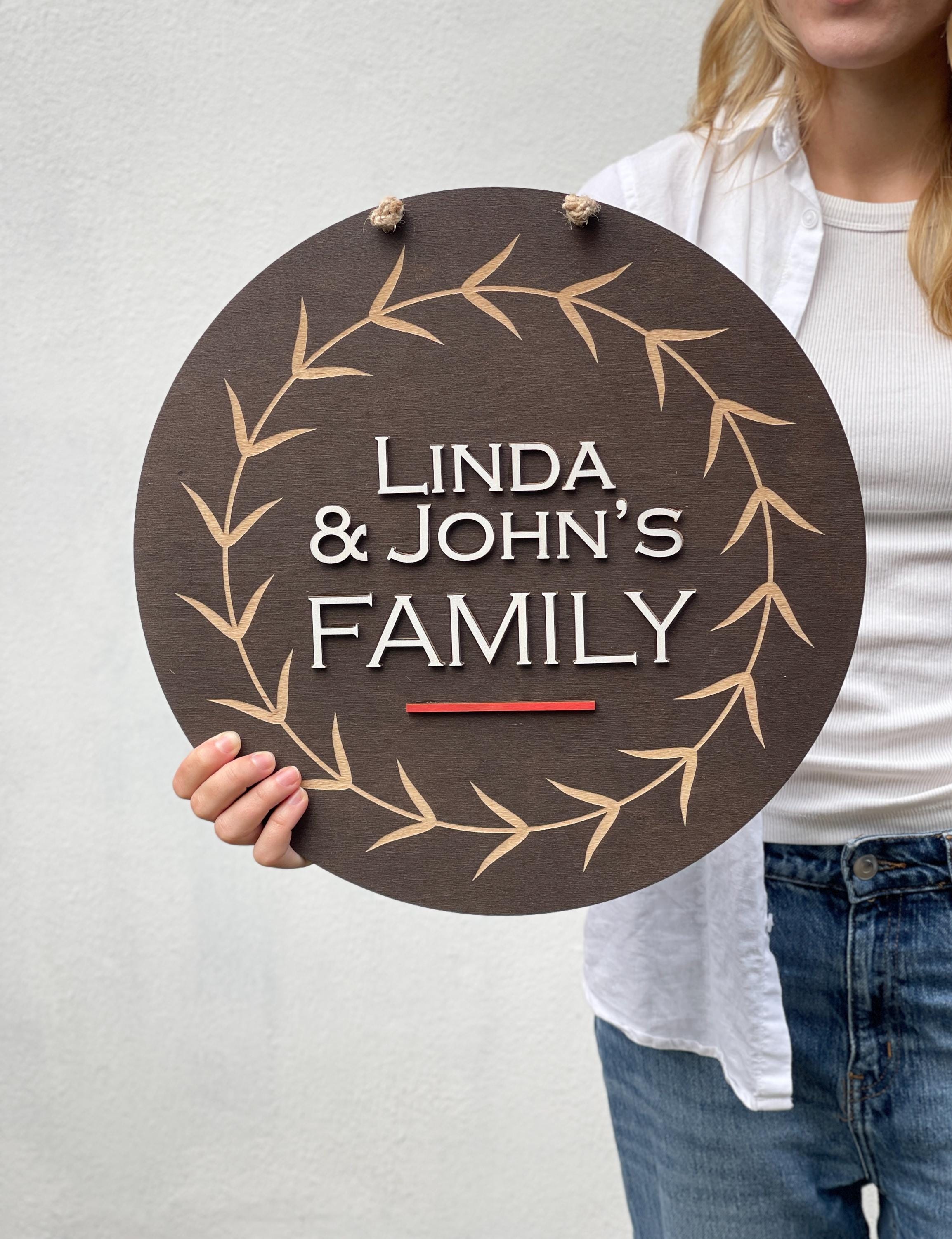 Personalized Family Last Name Front Door Sign