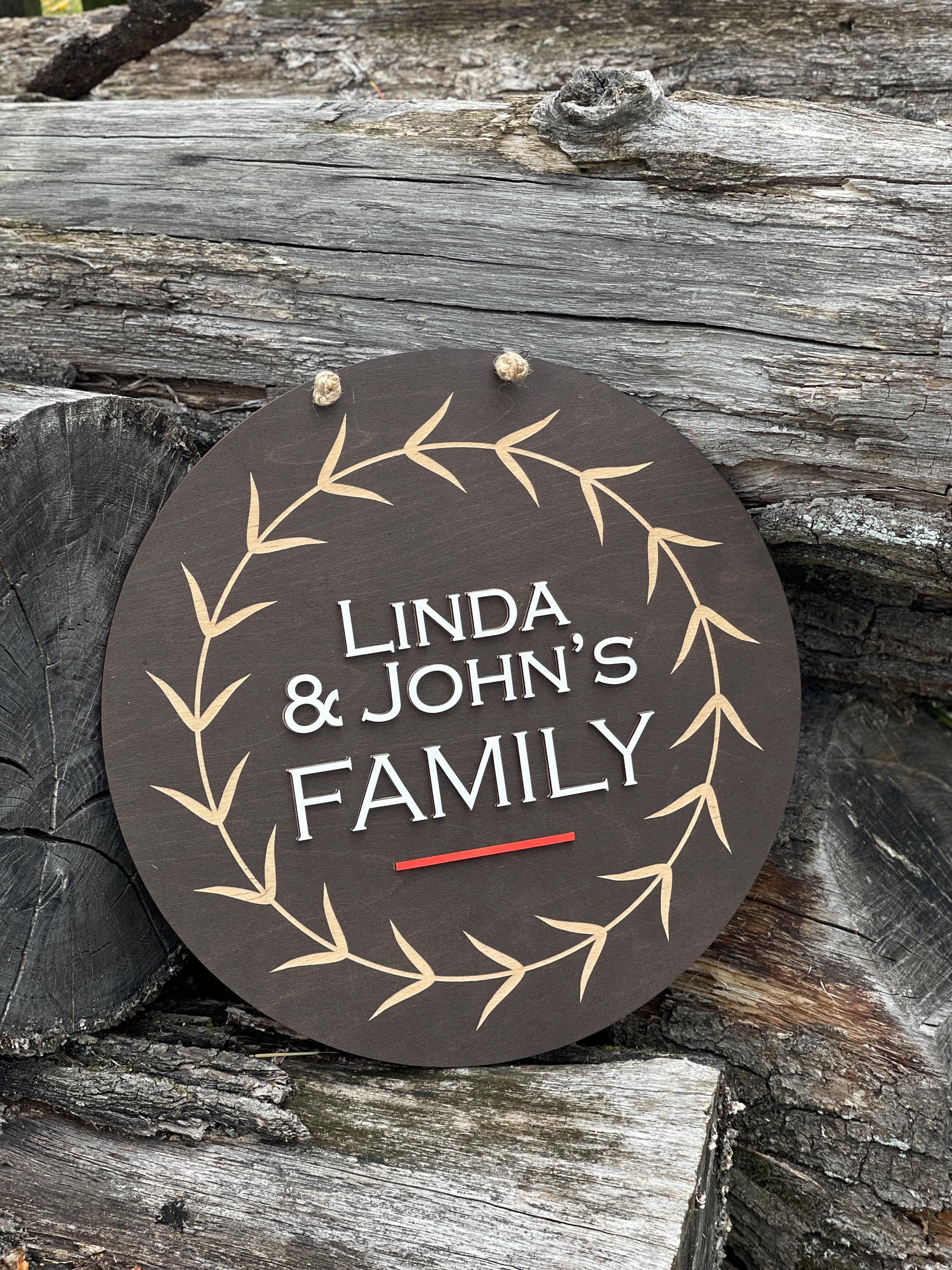 Personalized Family Last Name Front Door Sign
