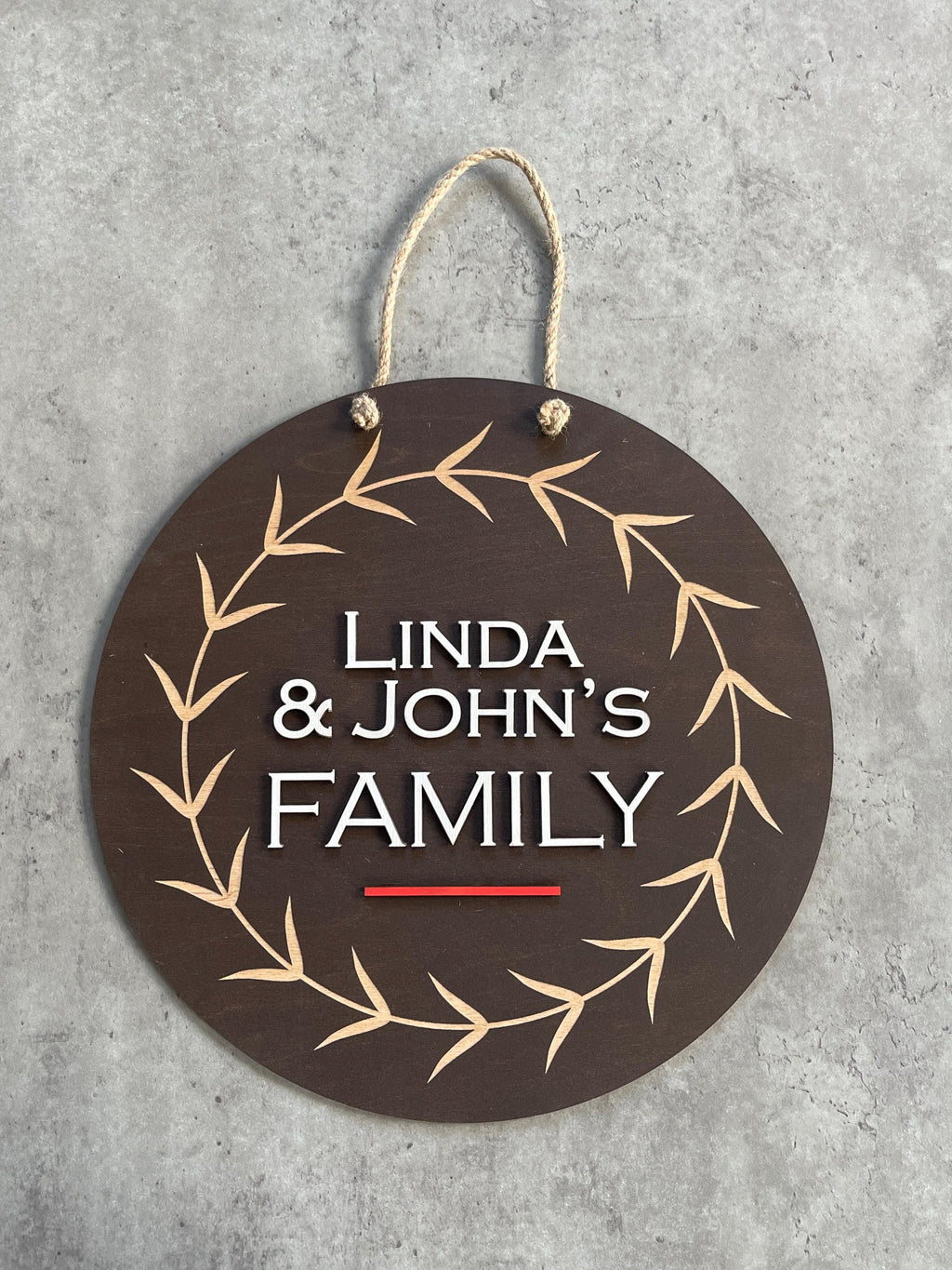 Personalized Family Last Name Front Door Sign