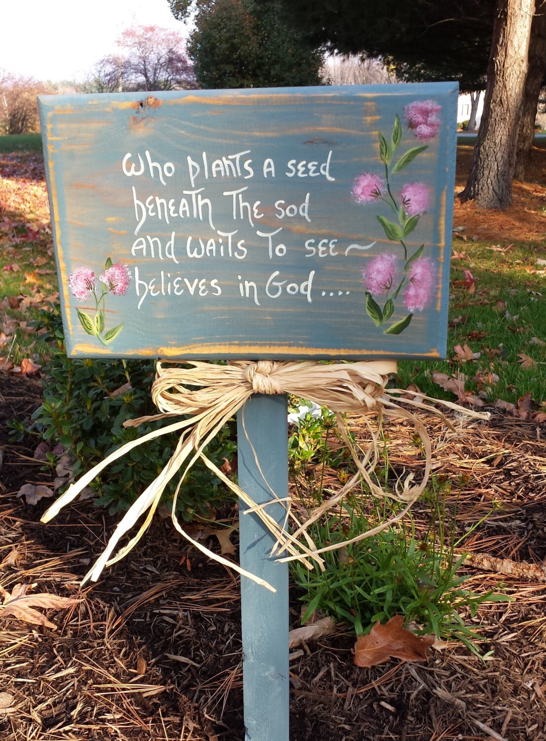 Yard Sign, Yard Art, Religious Sign, Garden Signs from Reclaimed Wood