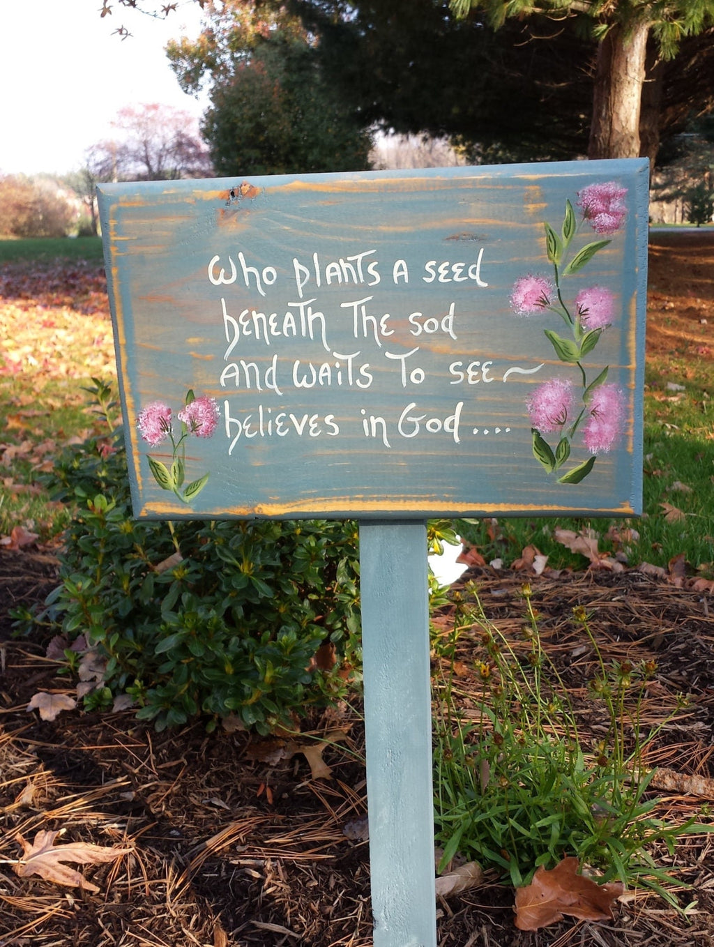 Yard Sign, Yard Art, Religious Sign, Garden Signs from Reclaimed Wood